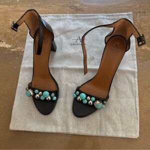 Aquatalia Shoe 
Size 9 1/2 
Duster Bag
Black With Silver And Turquoise Gems